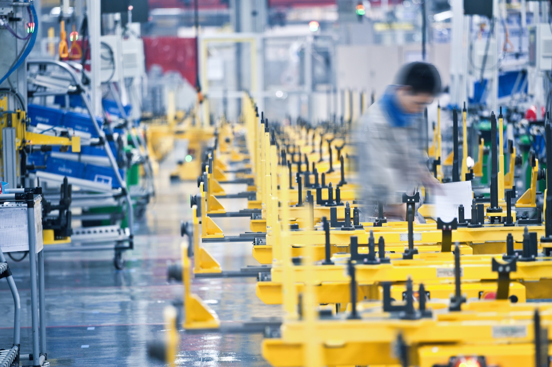 Automotive assembly line in operation